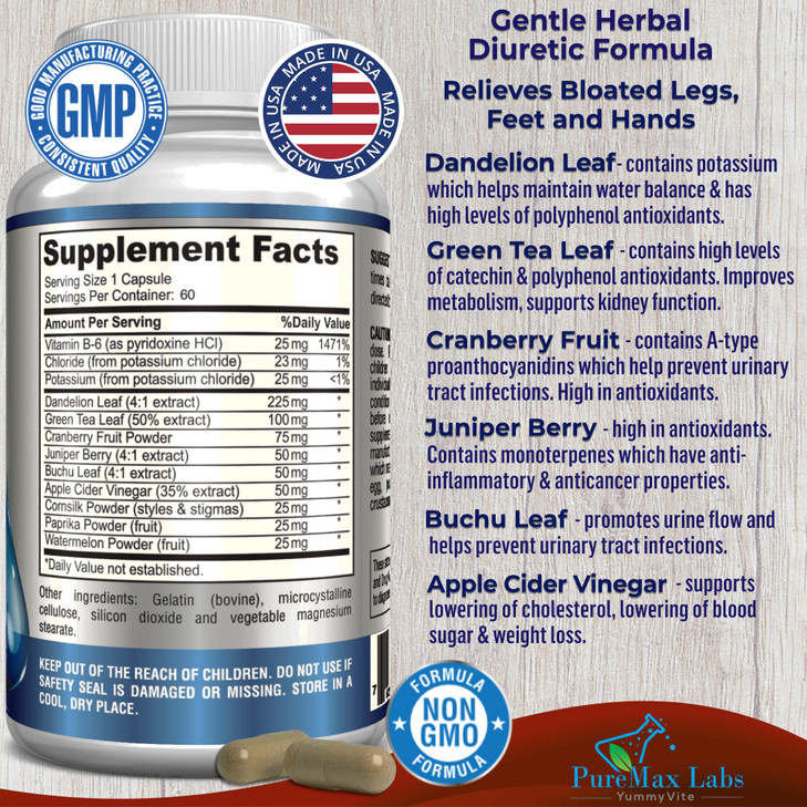 Water Away Gentle Herbal Diuretic - Natural Diuretic Water Pills
