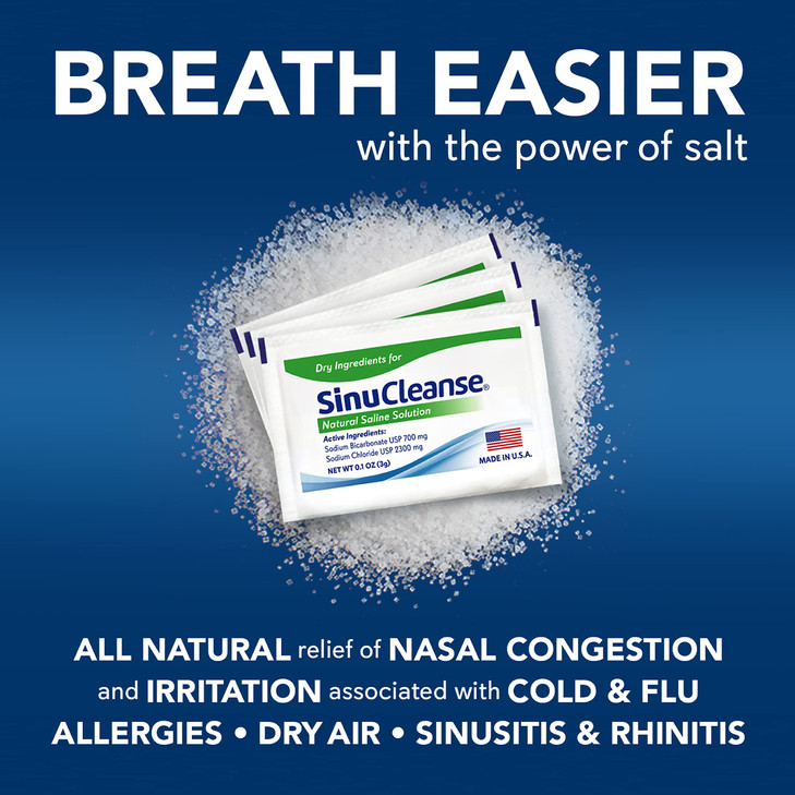 SinuCleanse Pre-Mixed Saline Packets for Sinus Rinse and Nasal Irrigation