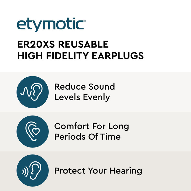 Etymotic ER20XS ETY Earplugs - Standard Size, Frost