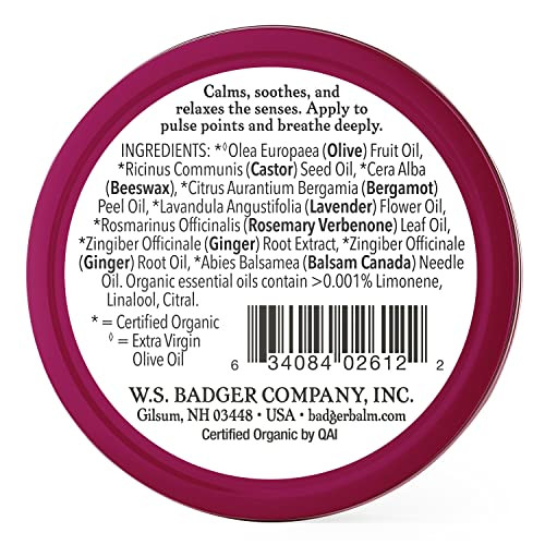 Badger Sleep Balm, Organic Essential Oil Aromatherapy Natural Sleep Balm
