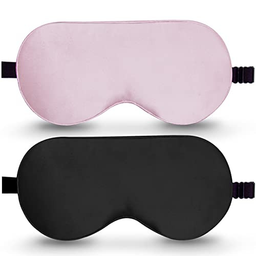 BeeVines 100% Real Mulberry Silk 2 Pack Sleep Mask, Natural Pure Silk Eye Masks