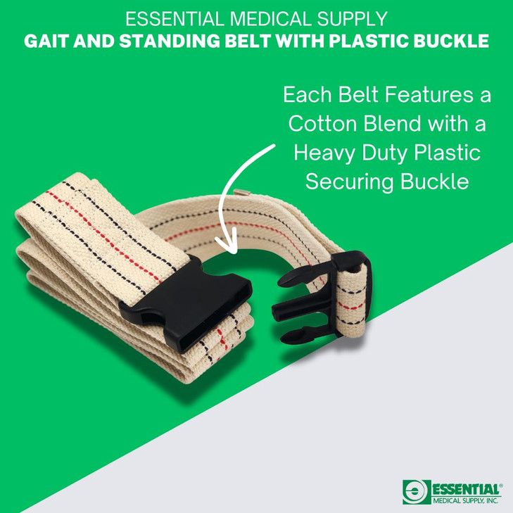 Essential Medical Supply Cotton Blend Walking Gait and Standing Belt with Secure