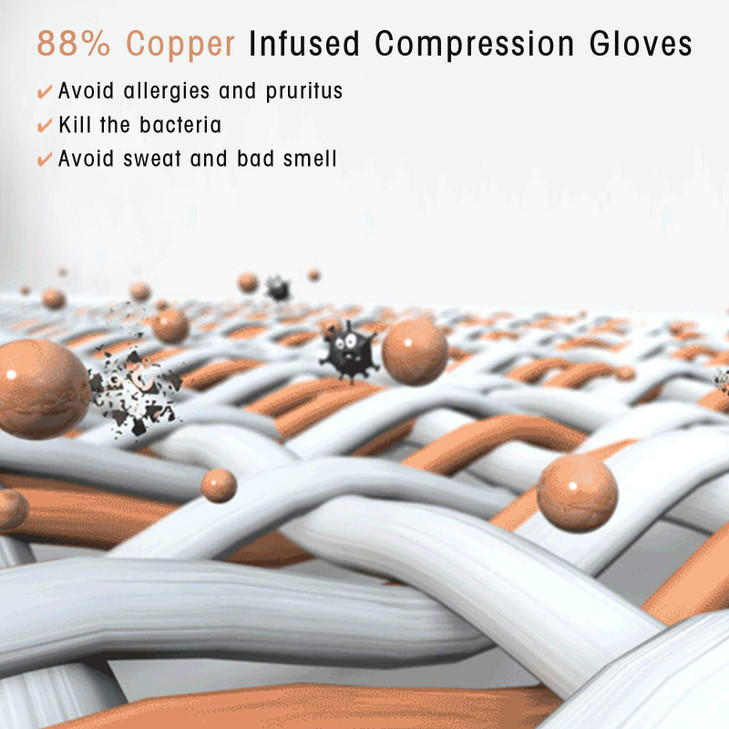 HENOTIC Copper Arthritis Gloves for Women Men, Fingerless Breathable & Moisture