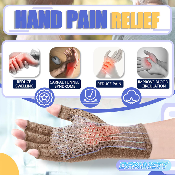 DRNAIETY Arthritis Compression Gloves- for Men & Women Hand Pain, Anti-Slip