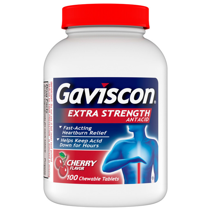 Gaviscon Extra Strength Cherry Chewable Tablet For Fast-Acting Heartburn Relief