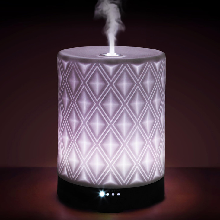 Earnest Living Essential Oil Diffuser for Home White Ceramic 100ml Aromatherapy