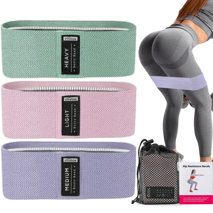 3 Levels Booty Bands Set, Resistance Bands for Working Out, Exercise Bands