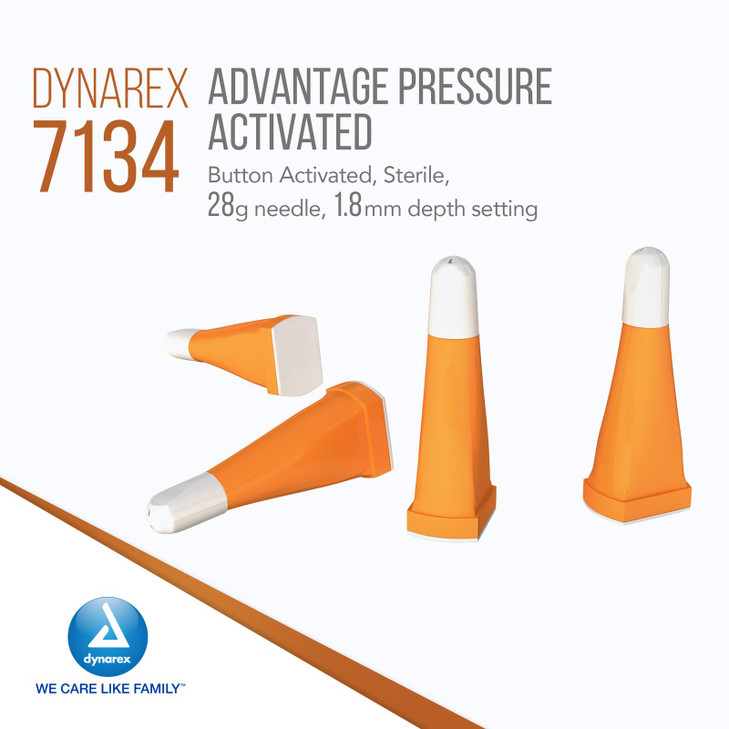 Dynarex Advantage Pressure-Activated Safety Lancets