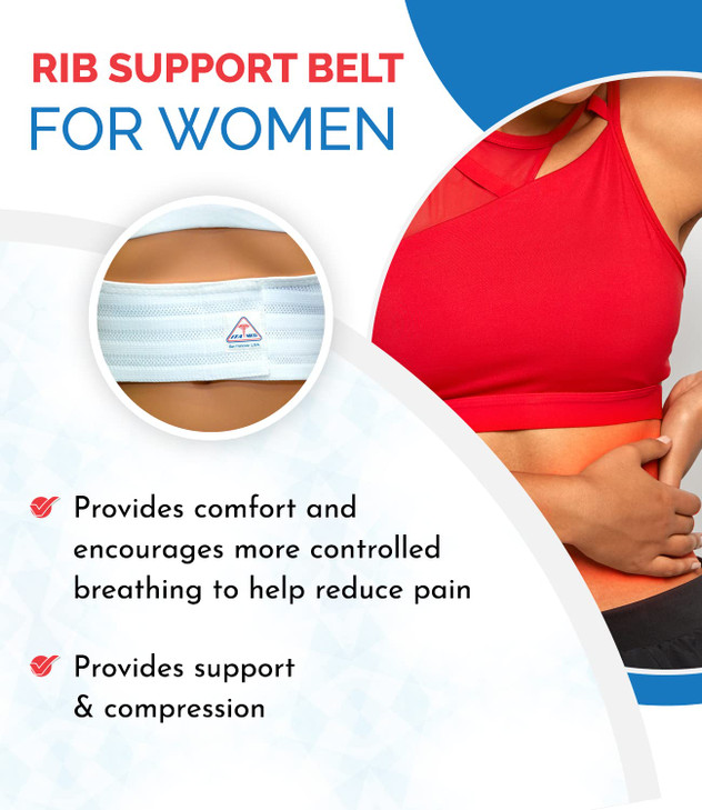 ITA-MED Rib Brace for Women, Breathable Elastic Compression Wrap & Chest