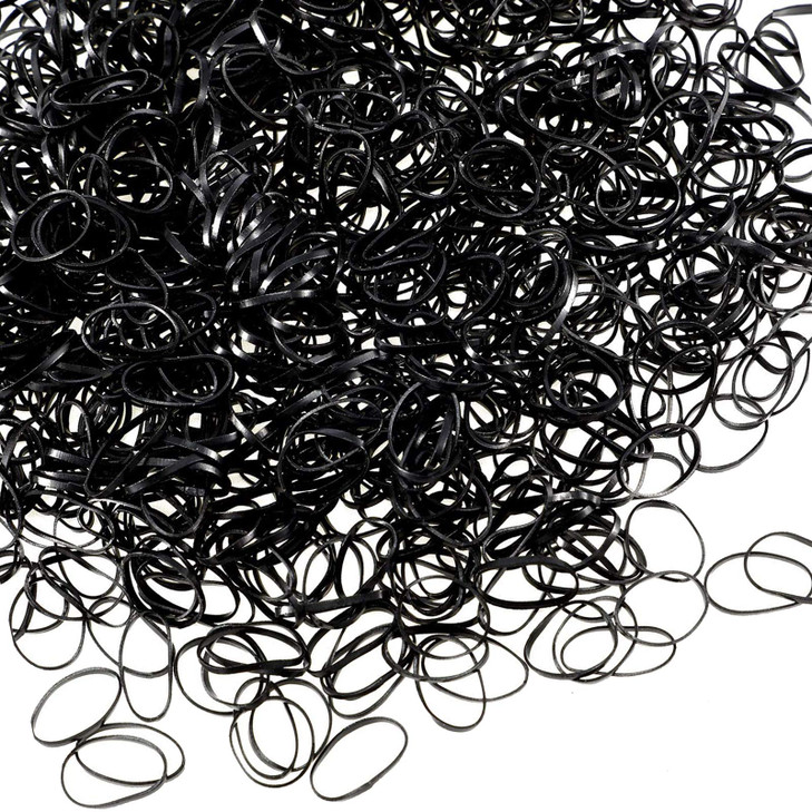 1500 Pcs Mini Rubber Bands, Elastic Hair Ties Small Tiny Black Rubber Bands Disposable Elastic Hair Holder for Baby Girls (Black)