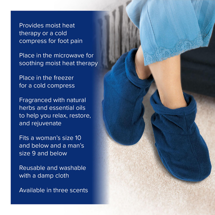 Carex Health Brands Bed Buddy Warming Footies, Blue, Clove, cinnamon