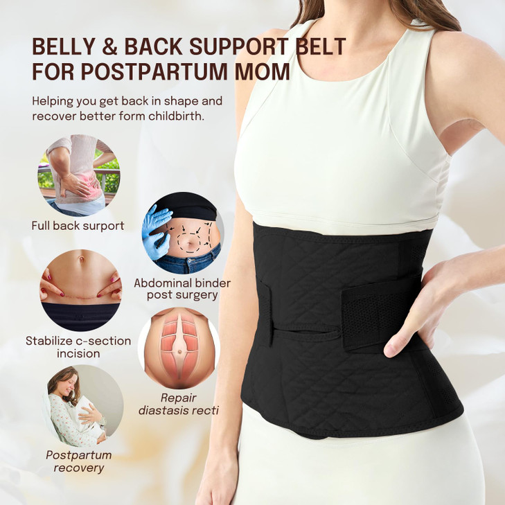 Allaugh Postpartum Belly Band for Women: Abdominal Binder Post Surgery, C