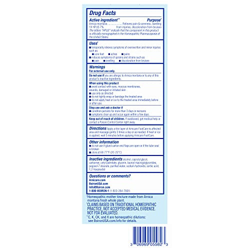 Boiron Arnicare Footcare Cream for Foot Pain Relief from Aches, Soreness, Joint