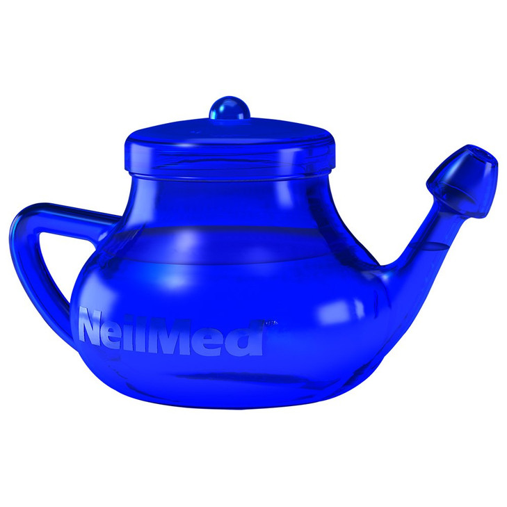 NeilMed NasaFlo Unbreakable Neti Pot with Premixed Packets 50 Count (Pack of 1)