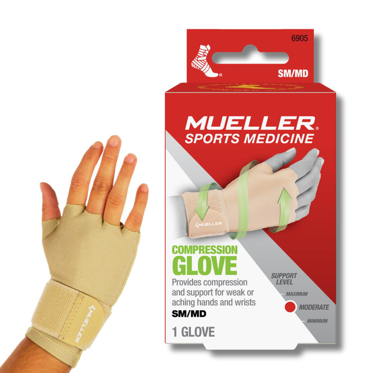 MUELLER Sports Medicine Compression Glove for Men and Women, Hand & Wrist Pain