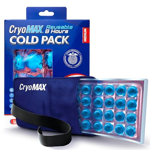 Cryo-Max Cold Pack, 8 Hour Reusable Cold Therapy Ice Pack for Elbows, Knees