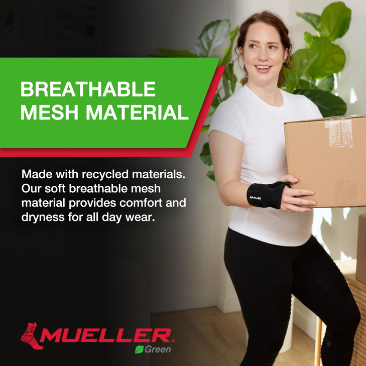MUELLER Sports Medicine Green Fitted Wrist Brace for Men and Women, Wrist Pain