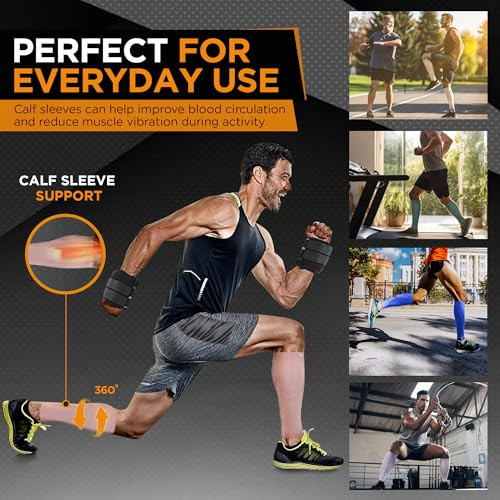 Doc Miller Calf Compression Sleeves for Men & Women, Footless Leg Compression