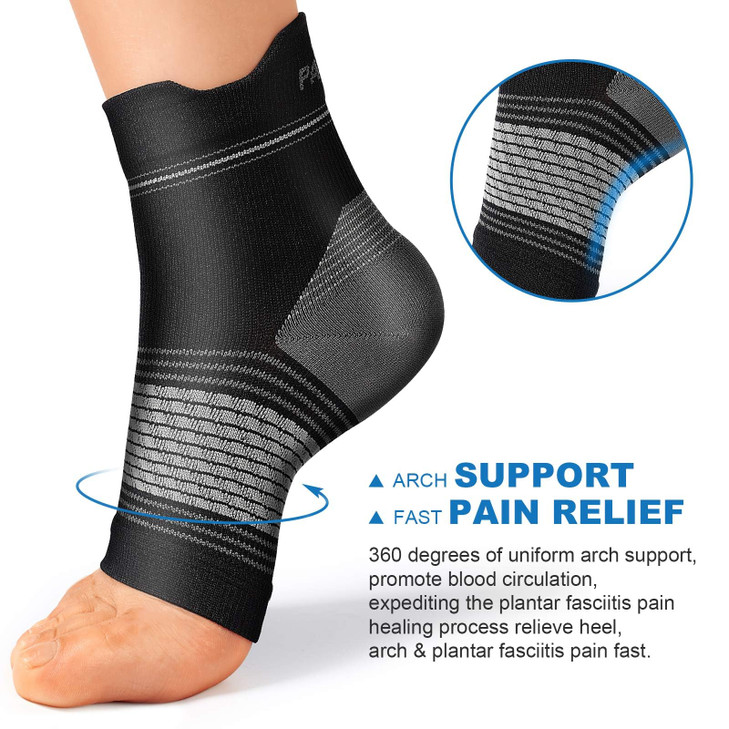 Plantar Fasciitis Sock (6 Pairs) for Men and Women, Compression Foot Sleeves
