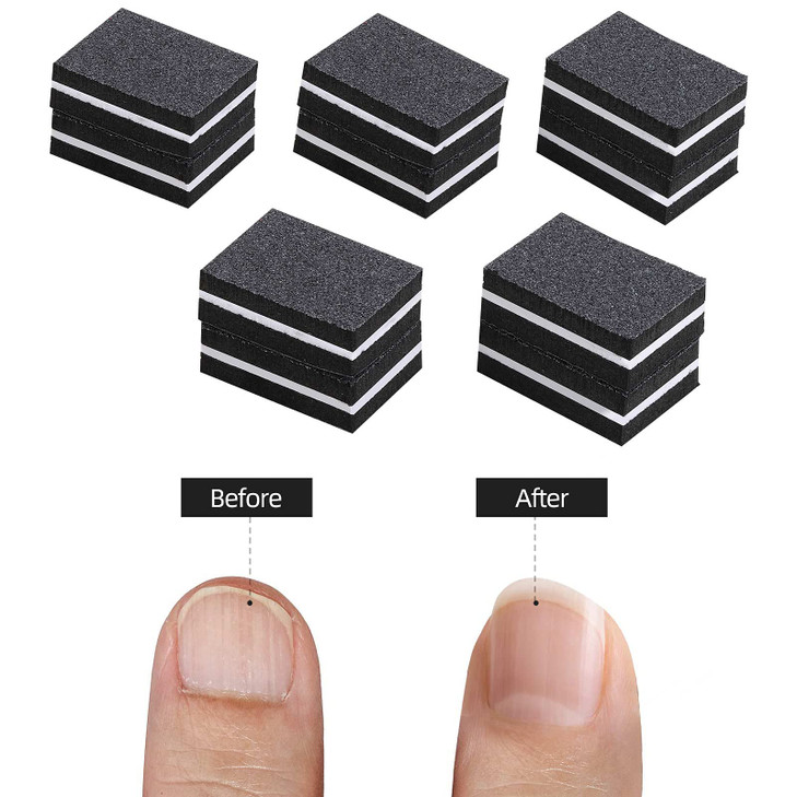 50 Pcs Mini Buffers for Nails 180/100 Grit Buffer for Acrylic Nails for Nail Care(Blue)