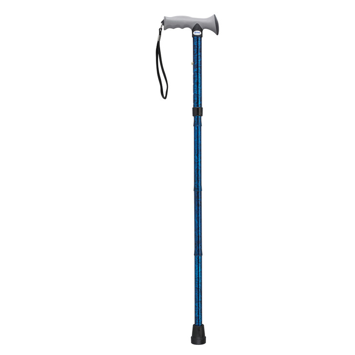 Drive Medical Adjustable Height Aluminum Folding Cane with Comfortable Gel Hand