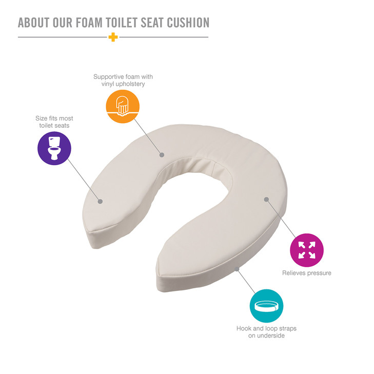 DMI Raised Toilet Seat Cushion and Cover to Add Extra Padding the while