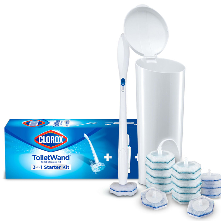 Clorox ToiletWand Toilet Bowl Cleaner- Toilet Brush, Storage Caddy and 16