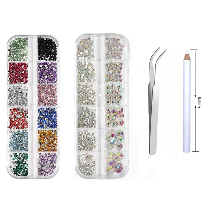 Nail Jewels, Nail Art Rhinestones , Nail Gems,Face Jewels,Nails Diamond Kits for Women Nail Crystals for Nails Rhinestone for Makeup Kit Nail Art (AB