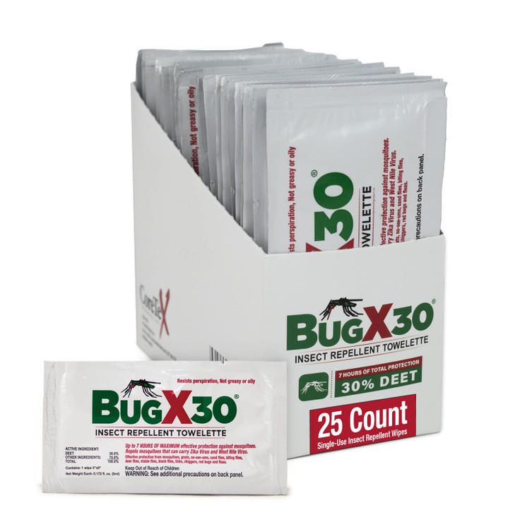 CoreTex Bug X 30 Mosquito, Tick, & Insect Repellent Wipes with 30% DEET