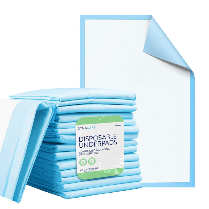 Dynarex Disposable UnderPad, 17" x 24", 22g, 100 Count, Medical-Grade