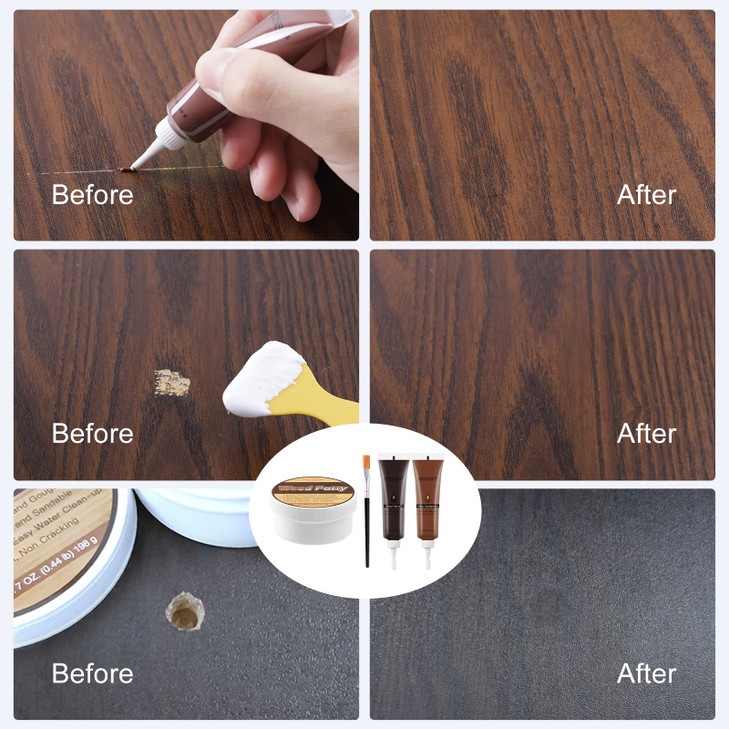 SEISSO Wood Furniture Repair Kit, Wood Putty Repair Fillers, Hardwood Laminate