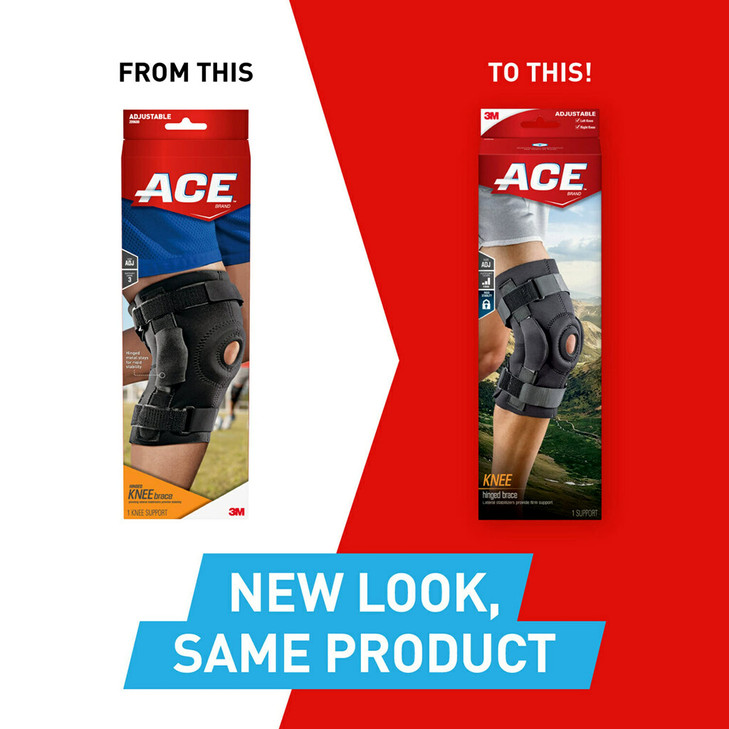 ACE Brand Hinged Knee Brace, Provides Firm, Stabilizing Support and Compression