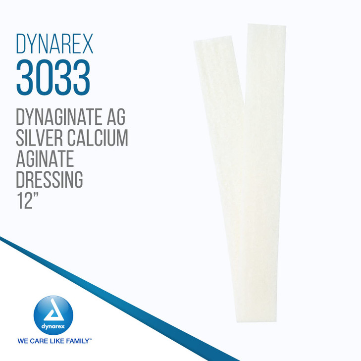 Dynarex Dürma+ DynaGinate AG Silver Calcium Alginate Dressing, Sterile, Gel