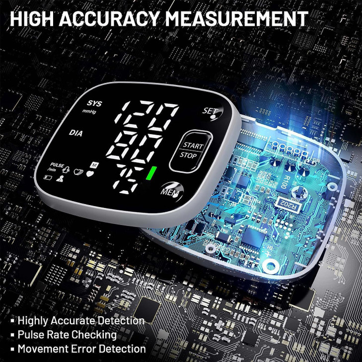 Oklar Blood Pressure Monitors for Home Use Rechargeable Wrist Digital BP Machine