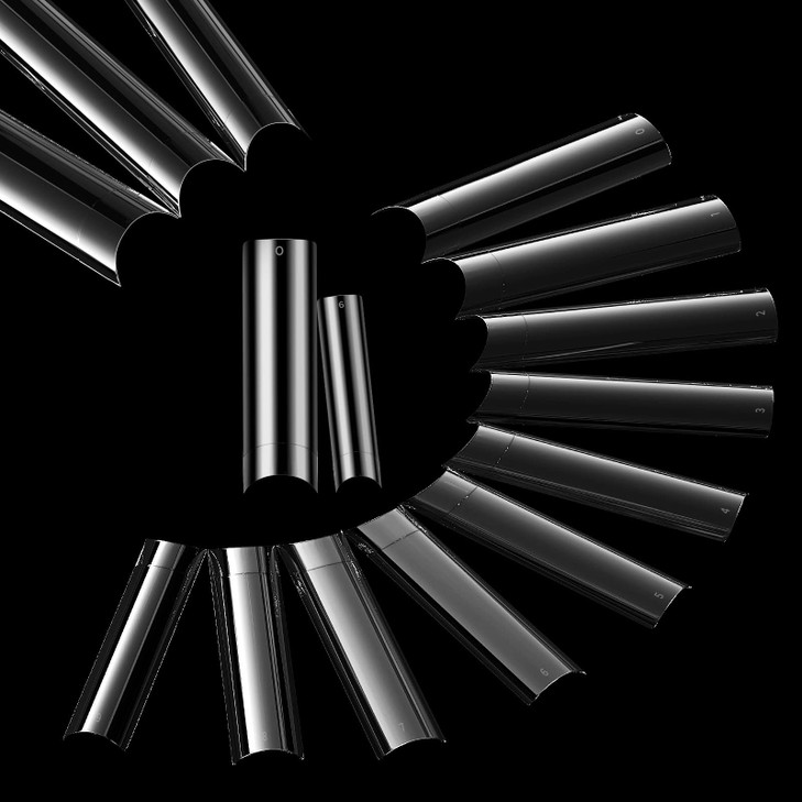 500 Pcs No C Curve Nail Tips XL Long Clear Nail Tips for Acrylic Nails Professional Set,10 Sizes Square Straight Tapered Half Cover Fake Nails Tips B