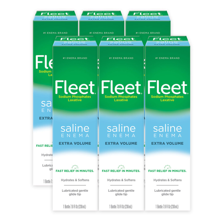 Fleet Laxative Saline Enemas for Constipation Relief for Adults, Extra Volume