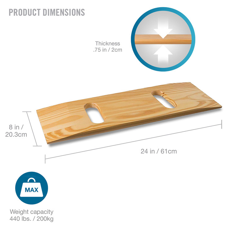 DMI Transfer Board Made of Heavy-Duty Wood for Patient, Senior and Handicap Move