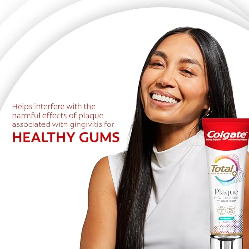 Colgate Total Plaque Pro Release Fresh Mint Toothpaste, Anticavity Fluoride Toothpaste, Fights Plaque, Bad Breath, Tartar Buildup, and Helps Protect