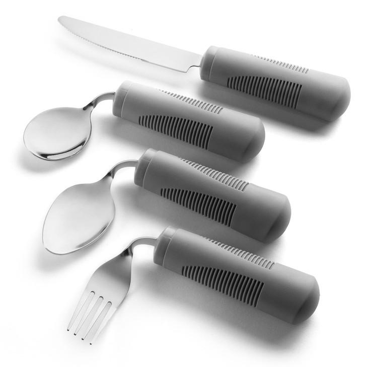 Special Supplies Adaptive Utensils (4-Piece Kitchen Set) Weighted, Non-Slip