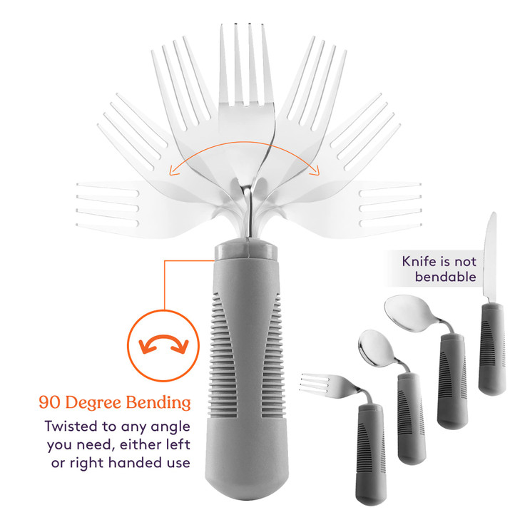 Special Supplies Adaptive Utensils (4-Piece Kitchen Set) Weighted, Non-Slip