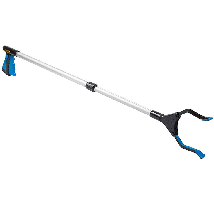 HealthSmart Adjustable Length Reacher Grabber with Rotating Jaw, Contour Grip