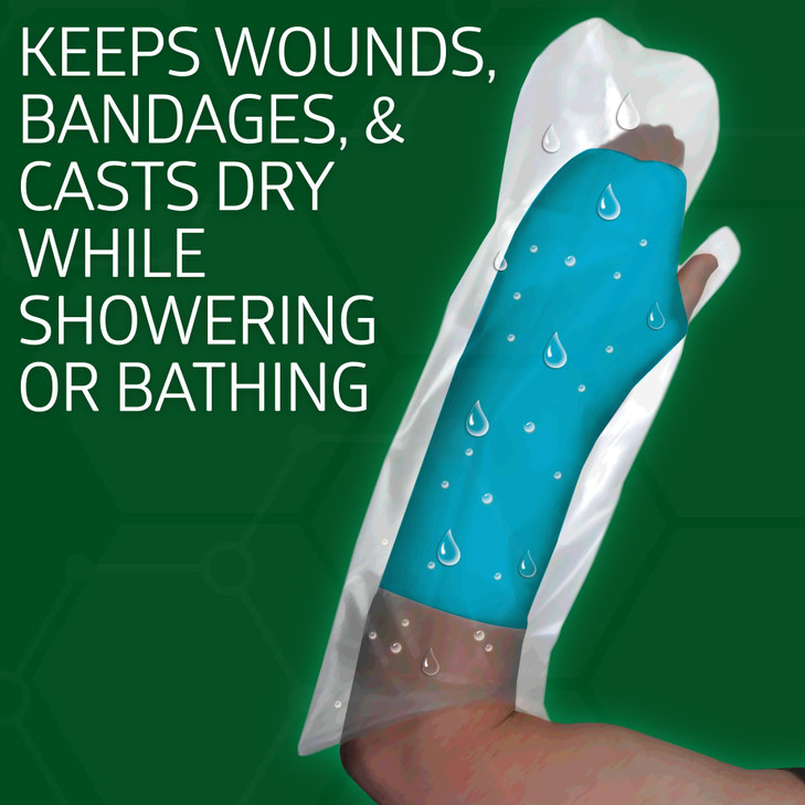 CURAD Adult Arm Cast and Bandage Protectors, Water Resistant, Reusable