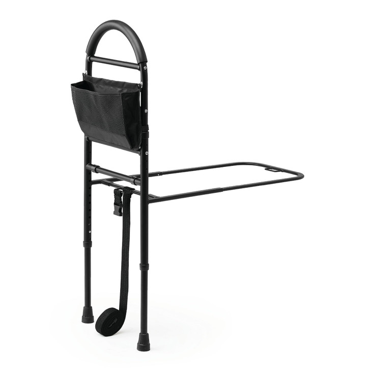 Medline Bed Assist Bar with Storage Pocket, Height Adjustable Bed Rail