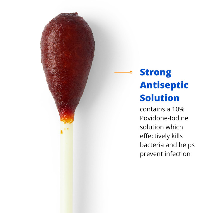 Medline Povidone-Iodine PVP Swabstick, Single Pack, Antiseptic for First Aid