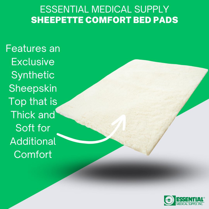 Essential Medical Supply Sheepette Synthetic Lambskin Bed and Furniture Pad