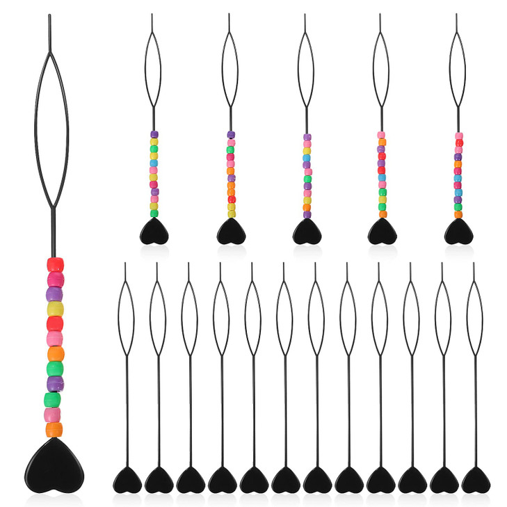 Beaupretty Hair Braid Quick Beaders - Pull-Through Tools for Loading Beads, Creating Beaded Ponytails & Hair Styling