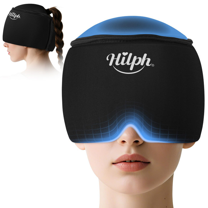 Hilph Migraine Relief Cap, Upgraded Odorless Headache Ice Cap with Top Coverage