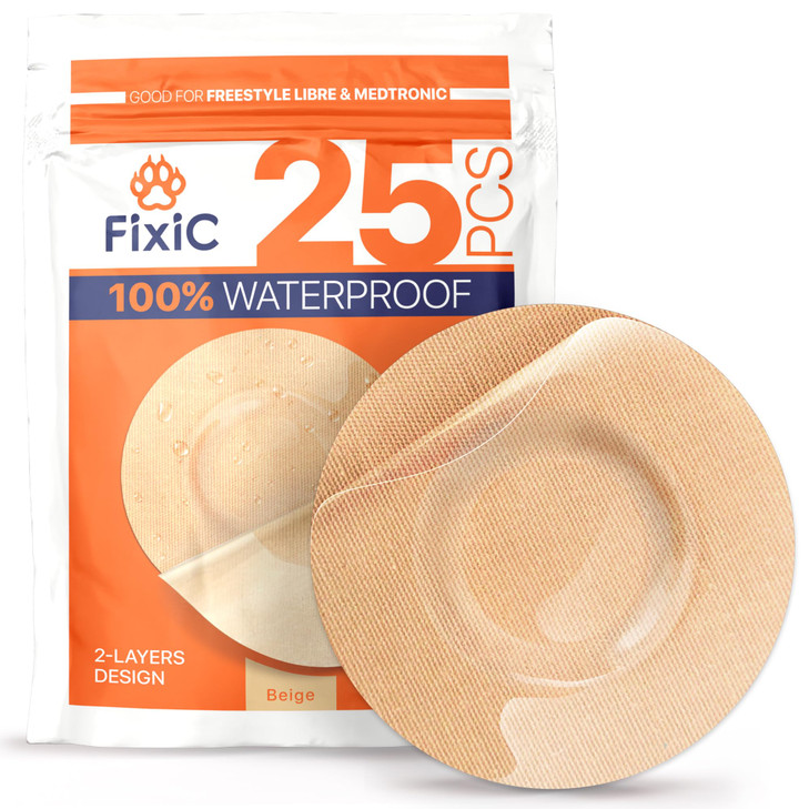 Fixic Freestyle Adhesive Patch 25 PCS - Good for Libre 1, 2, 3 & Plus