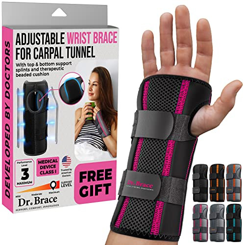 DR. BRACE Adjustable Wrist Brace Night Support for Carpal Tunnel, Doctor