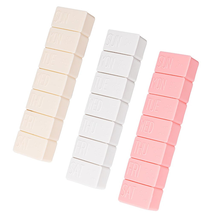 3Pack Weekly Pill Organizer,Extra Large 7 Days Cute Pill Cases Travel Daily Pill